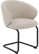 Goossens Stoel Noomi beige stof met armleuning,