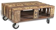 vidaXL Salontafel met 4 wielen gerecycled hout