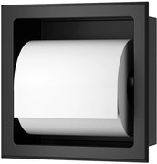 Saqu Essential inbouw toiletrolhouder mat zwart