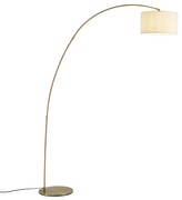 Moderne booglamp messing met beige kap - Vinossa