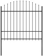 vidaXL Tuinhek met speren bovenkant (1,5-1,75)x1,7 m staal zwart