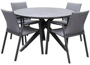 Nancy New Valley dining tuinset 120x75 cm rond 5 delig