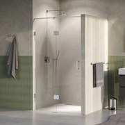 Brauer Void profielloze nisdeur 110cm met draaideur 60cm aan glas RVS geborsteld PVD