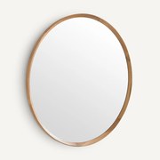 Ronde spiegel van massief eikenhout, diameter 100 cm, Orion