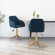 vidaXL Eetkamerstoelen draaibaar 2 st fluweel blauw