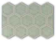 Hoogglans Handvorm Wandtegel 10.8x12.4 Cm Hexagon Princeton Jade Groen RBT60