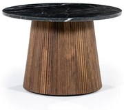 Eleonora Maxim Ronde Bijzettafel Marmer En Hout - 60 X 60cm.