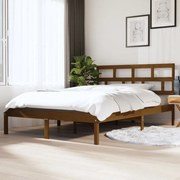 vidaXL Bedframe massief grenenhout honingbruin 140x190 cm