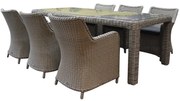 Bilbao Bergamo dining tuinset 240x100xH75 cm 7-delig grijs