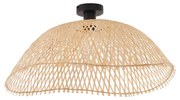 Art Deco plafondlamp zwart met naturel bamboe 60cm - Alka Art Deco E27 Scandinavisch Bohemian rond Binnenverlichting Lamp