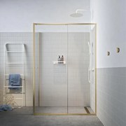 Sealskin Contour Schuifdeur met zijwand 120x90x200cm 6mm helder veiligheidsglas met antikalklaag Goud geborsteld CCD101296495100