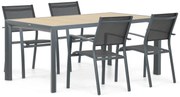 Tuinset 4 personen 180 cm Aluminium/textileen Grijs Lifestyle Garden Furniture Sella/Borello