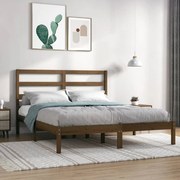 vidaXL Bedframe massief hout honingbruin 120x190 cm 4FT Small Double