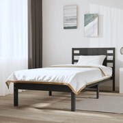 vidaXL Bedframe massief grenenhout grijs 90x200 cm