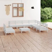 vidaXL 10-delige Loungeset massief grenenhout wit