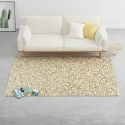 vidaXL Vloerkleed kiezel 160x230 cm wolvilt beige/grijs/bruin