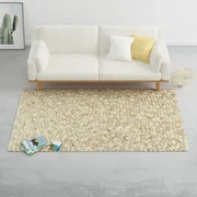 vidaXL Vloerkleed kiezel 160x230 cm wolvilt beige/grijs/bruin