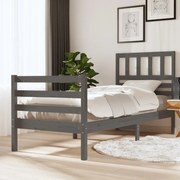 vidaXL Bedframe massief hout grijs 75x190 cm 2FT6 small single