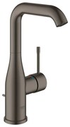 GROHE Essence New Wastafelkraan Opbouw - uitloop 12.7cm - L-size - hoge draaibare uitloop - waste - EcoJoy - brushed hard graphite 32628AL1