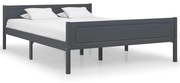 vidaXL Bedframe massief grenenhout grijs 140x200 cm