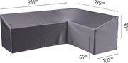 Platinum AeroCover Loungesethoes - Rechtse hoek - 355/275x100x65/90 cm - Ademend &amp; UV-bestendig