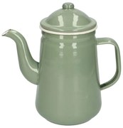 Koffiepot, emaille, groengrijs/wit, 1,3 L