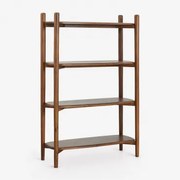 4-plank Mangohouten Rek Gina Donker Handvat Hout - Sklum