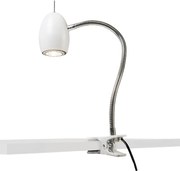 Design klemspot wit met flexarm GU10 50mm - Egg