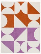 Plaid Tul - terracotta & crèmekleurig & lila Fluff