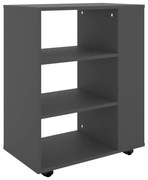 vidaXL Kast verrijdbaar 60x35x75 cm spaanplaat grijs