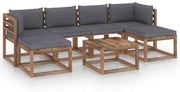 vidaXL 7-delige Loungeset pallet met kussens geïmpregneerd grenenhout