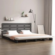 vidaXL Bedframe massief grenenhout grijs 160x200 cm