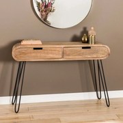 Mangohouten Sidetable Met Ronde Hoeken - 120 X 30cm.