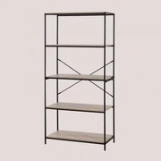 Baxter 80x170 Cm Rek In Ijzer En Hout Zwart - Houtbruin - Sklum