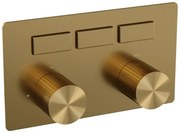Brauer Stripe 3-weg inbouwthermostaat met drukknoppen messing geborsteld PVD