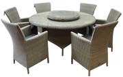 Capri Riccione dining tuinset 150 cm rond 8-delig grijs