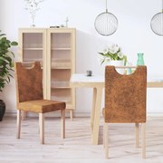 vidaXL Eetkamerstoelen 2 st kunstsuède bruin