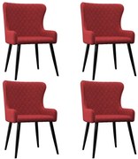 vidaXL Eetkamerstoelen 4 st stof bordeauxrood