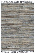 vidaXL Vloerkleed chindi handgeweven 160x230 cm denim jute meerkleurig