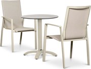 Tuinset Ronde Tuintafel 2 personen 70 cm Aluminium Zand/Beige  Lifestyle Garden Furniture Ultimate/Talao
