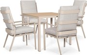 Tuinset 4 personen 909 cm Aluminium Zand/Beige Lifestyle Garden Furniture Lecce/Creta