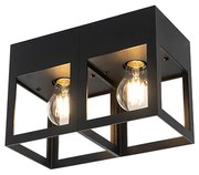 Moderne plafondlamp zwart 2-lichts - Cela Modern E27 Binnenverlichting Lamp