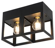 Moderne plafondlamp zwart 2-lichts - Cela