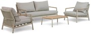 Stoel en Bank Loungeset 5 personen Aluminium/Rope Taupe  Coco Sevilla