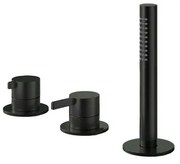 Hotbath Ace Badmengkraan - Badrandcombinatie - éénhendel - 2-weg omstel - handdouche - zwart geborsteld PVD AC075MBP