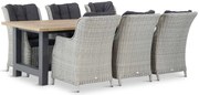 Tuinset 6 personen 260 cm Wicker Grijs Garden Collections Buckingham/San