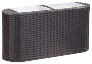 vidaXL Plantenbak verhoogd 80x25x40 cm poly rattan zwart