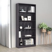 vidaXL Boekenkast met 5 schappen 80x24x175 cm bewerkt hout grijs