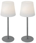 Buitenlamp met dimmer LED Set van 2 tafellamp met dimmeren grijs oplaadbaar 40 cm IP54 - Jude Modern IP54 Buitenverlichting rond Lamp