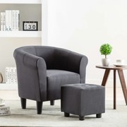 vidaXL 2-delige Fauteuilset met hocker stof zwart